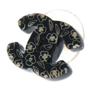 Chanel Camellia Flower Earrings CC Logo